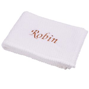 Personalised Baby Blankets – Embroidered White Waffle Blanket