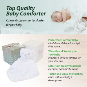 Baby Gifts – Baby Comforter Grey with Bear Head in Gift Box