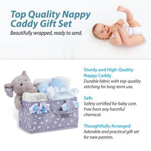 Baby Gift Set – Nappy Caddy with Baby Boy Gifts