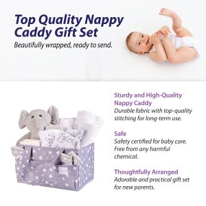 Personalised Baby Gifts – Nappy Caddy with New Baby Gifts