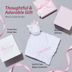 Personalised Baby Gifts – Baby Comforter Pink Unicorn