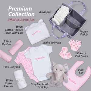 Personalised Baby Gifts – Nappy Caddy with Baby Girl Gifts
