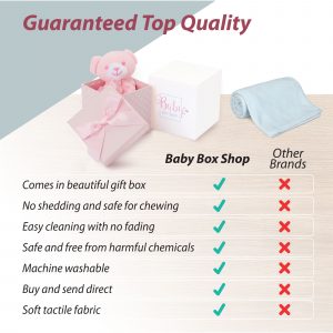 Baby Girl Gifts – Baby Comforter Pink with Bear Head in Gift Box
