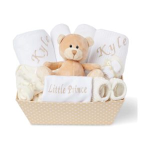 Baby Gift Set – Baby Gift Baskets Newborn Essentials in Cream Tray ellabellaboo