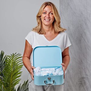 Baby Gift Set – Personalised Baby Gift Baskets Newborn Essentials in Blue Case ellabellaboo