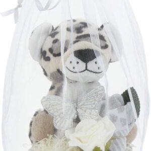 Nappy Cake – 9 Nappies Topped with Grey Baby Teddy Leopard