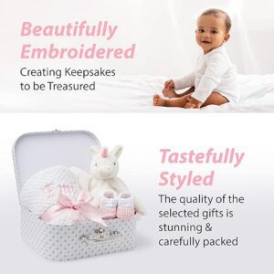 Personalised Baby Gift Set Pink – White Stars Unicorn